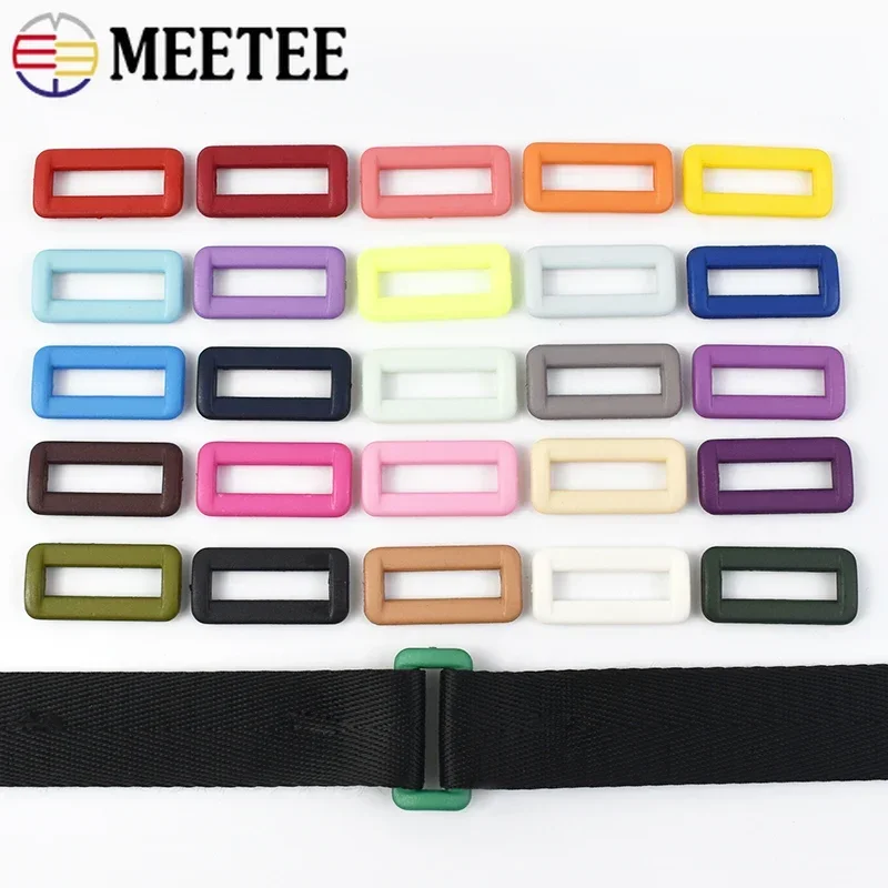 20/50 pz Meetee 15/20/25/30mm plastica quadrato O Ring fibbie borsa cinghia connettore gancio tessitura regolare fibbia della cintura accessorio per