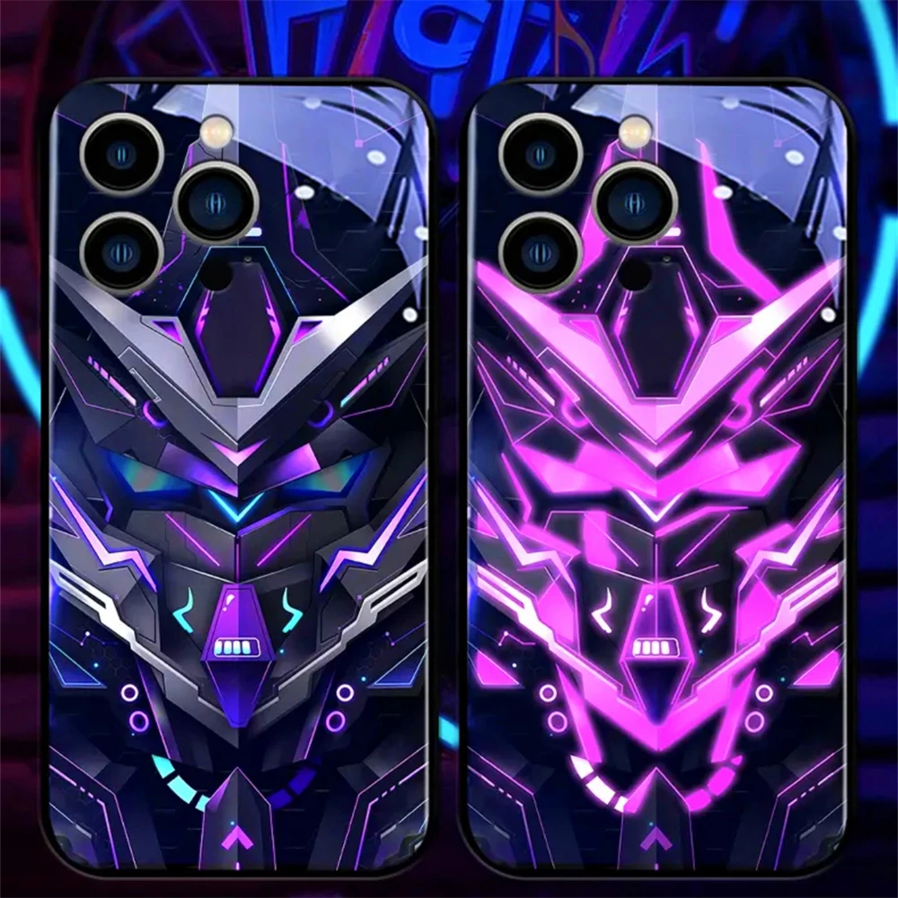 Azure Warship Pattern Sprachgesteuerte LED-Leuchtende Handyhülle für Samsung S26 S25 S24 S23 S22 S21 S20 Plus Ultra – Detail 32