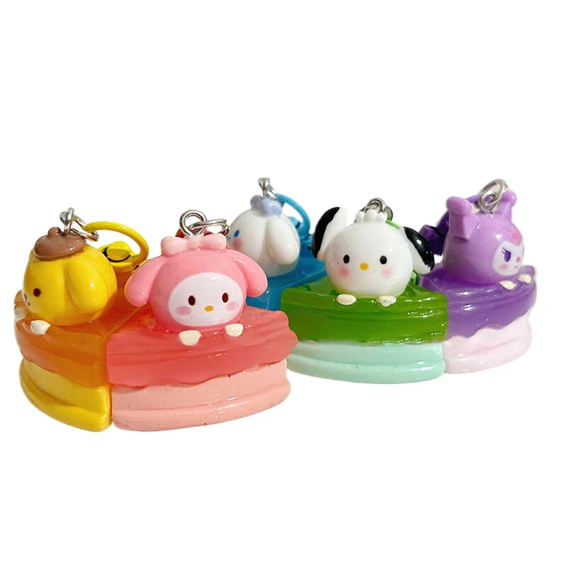 Cartoon Large Three-dimensional Sanrio Cake Pendant, Cute Girly Ins, Sweet Keychain, School Bag Ornament