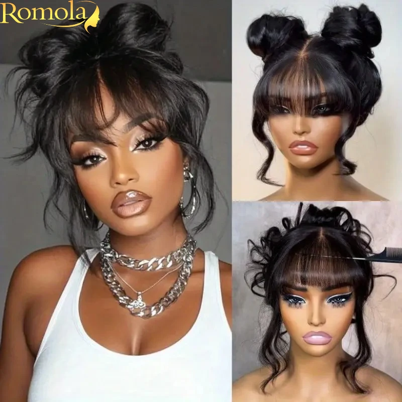 3x1 الجزء الأوسط شعر مستعار دانتيل الجسم موجة باروكة من شعر طبيعي مع الانفجارات 200 كثافة الشعر البشري البرازيلي 34 بوصة الباروكات للنساء السود