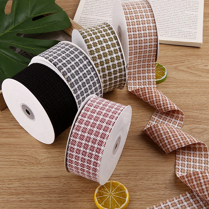 

10 Yards 50MM Plaid Lattice Double-Sided Ribbon Hair Bows DIY Crafts Handmade Accessories Sewing Supplies Clothing