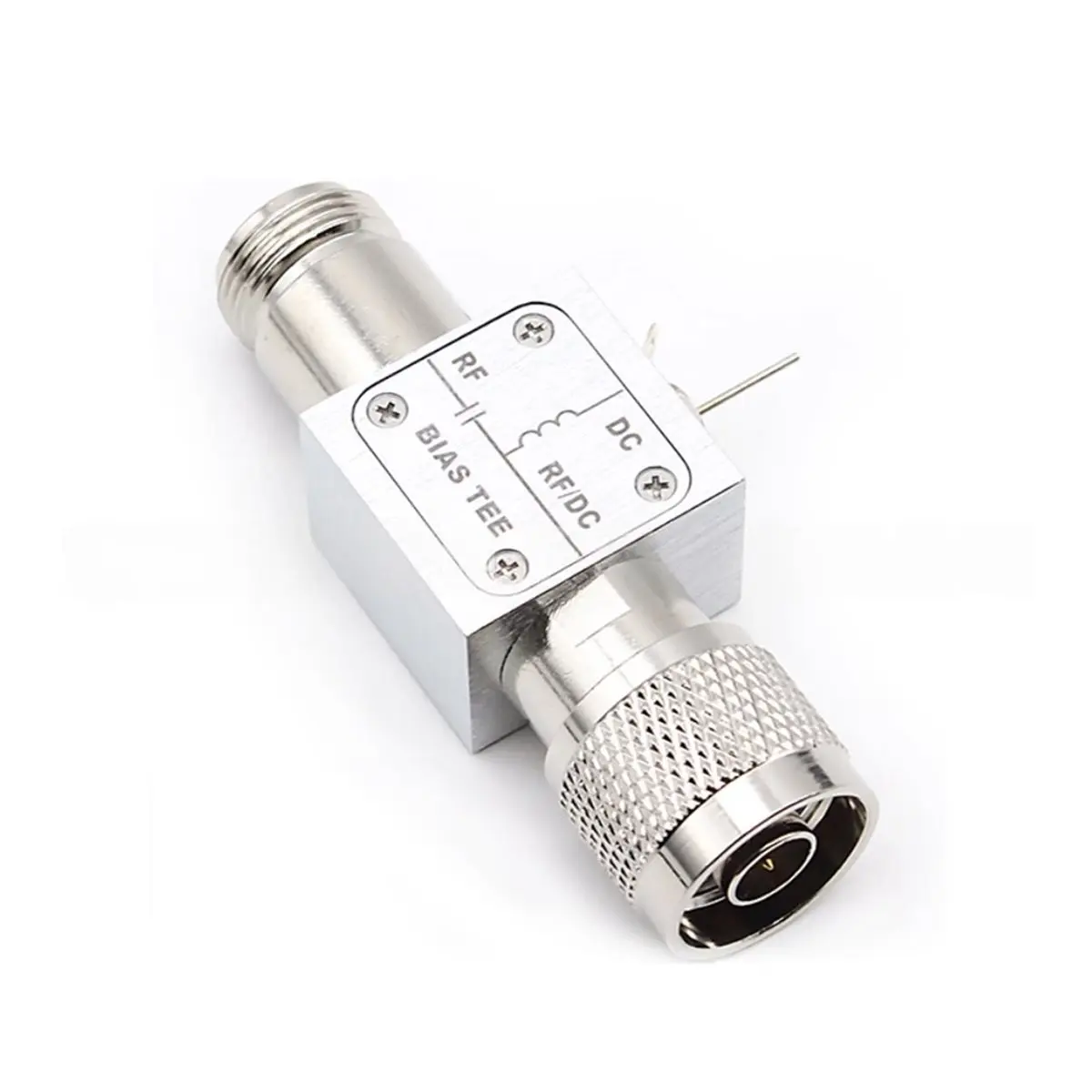 0.01-3GHz Bias Tee 2A/3A High Current 50V DC Block 75ohms with N-Type Female to Male Connector