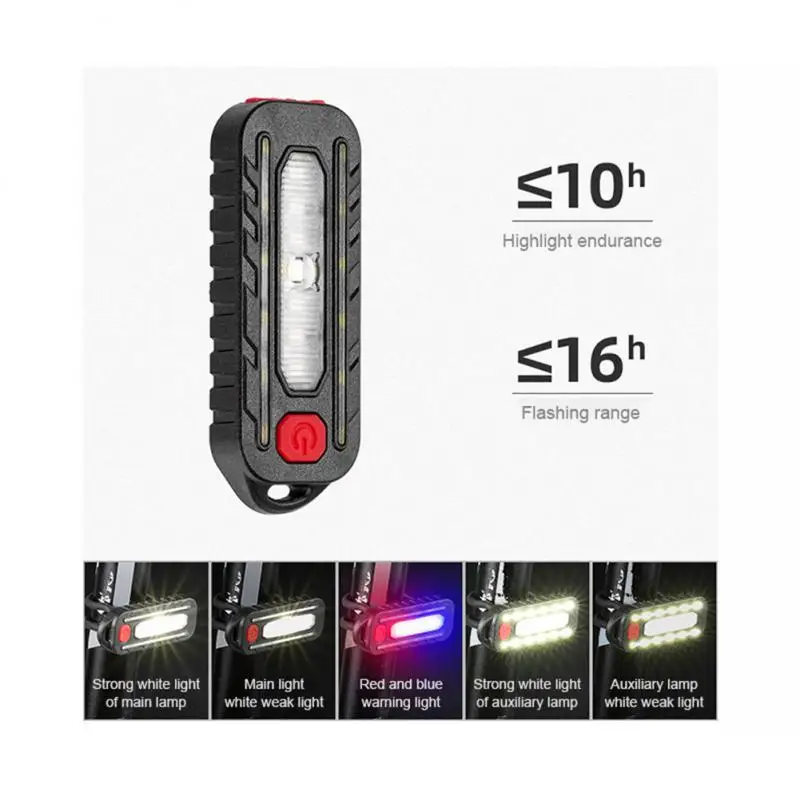 Mini Flashlight Tactical Police Shoulder Light with Clip USB Rechargeable Touch Taillight Helmet Lamp Keychain Light