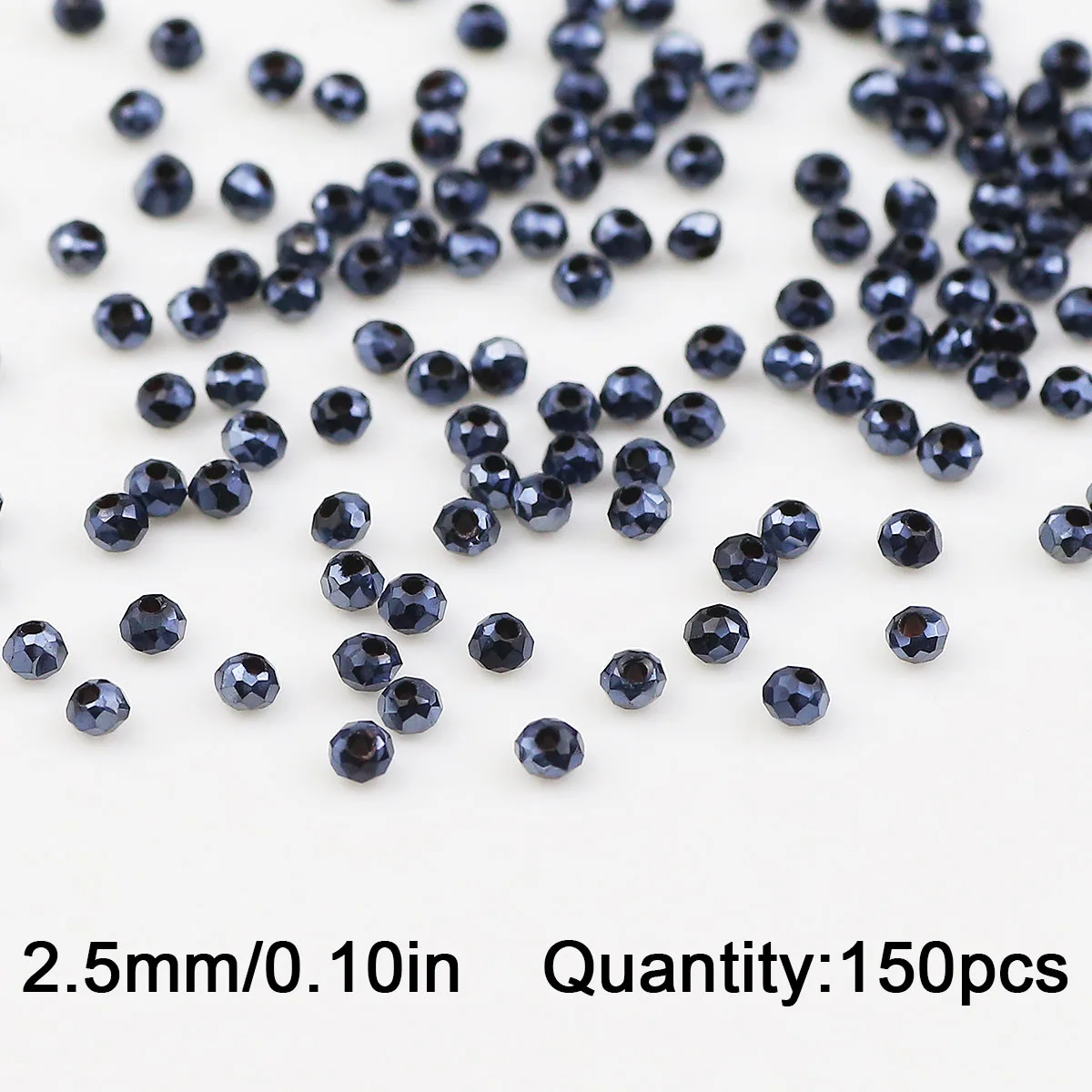 Ink Blue Flat Round Faceted Crystal Glass Loose Spacer Beads 150/300/600pcs 2.5mm For Jewelry Making Bracelets DIY Accessories