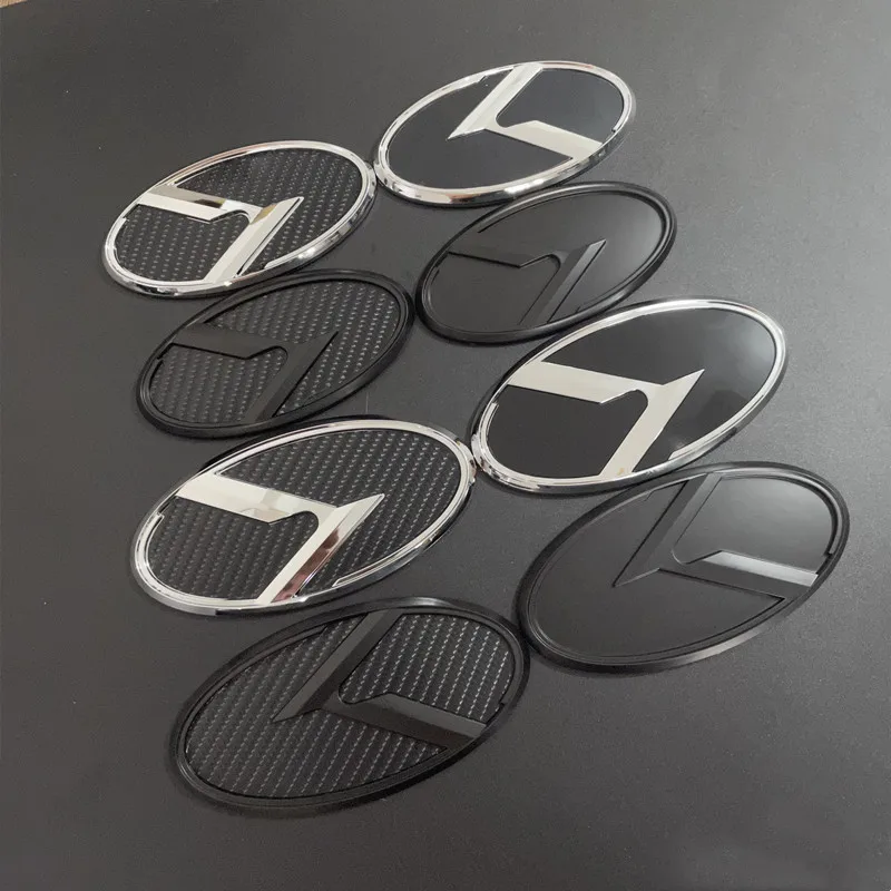 New 1Pcs x 3D ABS K Logo Car Front Hood Rear Trunk Emblem Badge Stickers for Kia Sportage Sorento Optima Forte Rio Stinger K5 view 2
