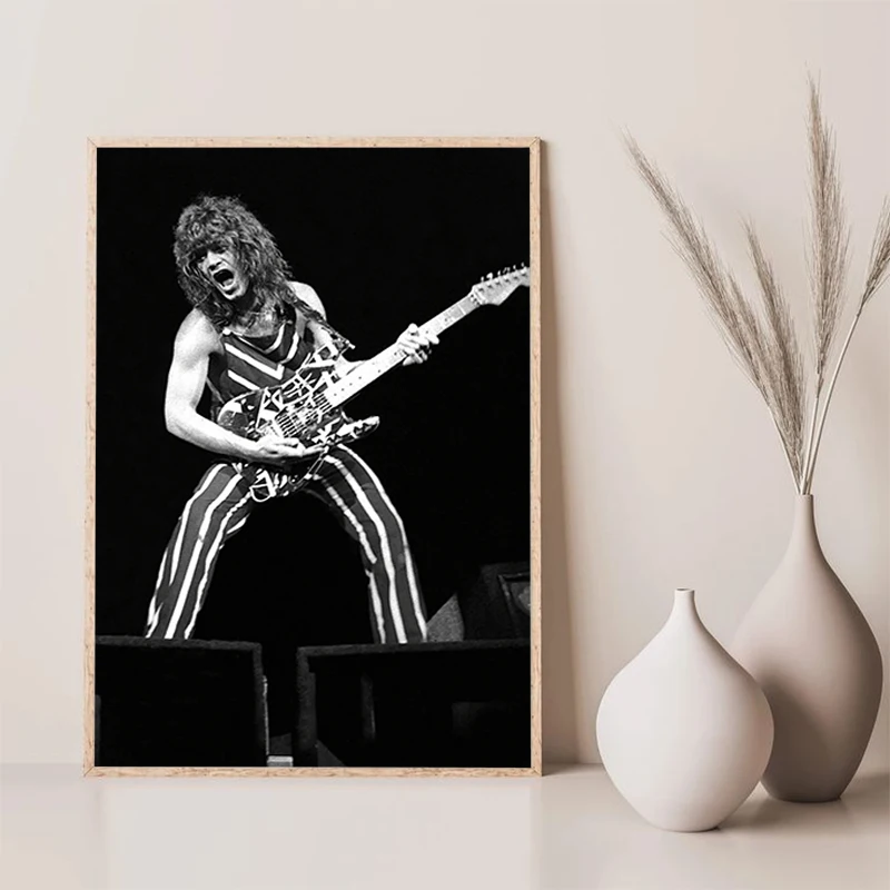 Eddie Van Halen Guitarist Poster Aesthetic Room Decoration Home Posters for Wall Art Print Painting on Canvas Decorations Decor