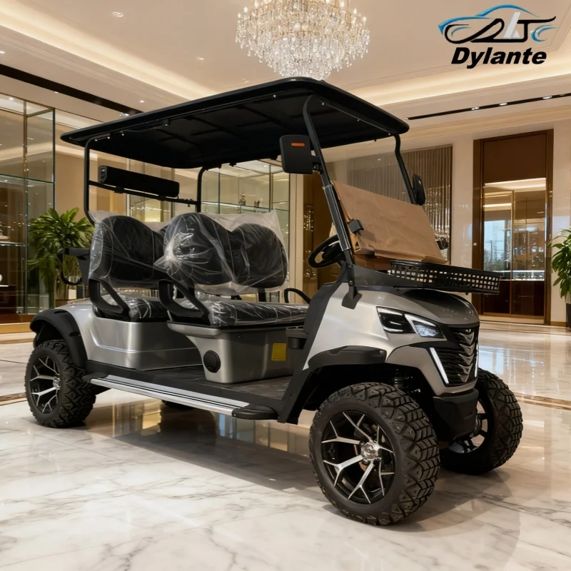 New Design Electric Golf Cart 4KW 5KW Motor CE Certified Sightseeing Car 30% Max Driving Slope High Speed Solar Panel Club Car