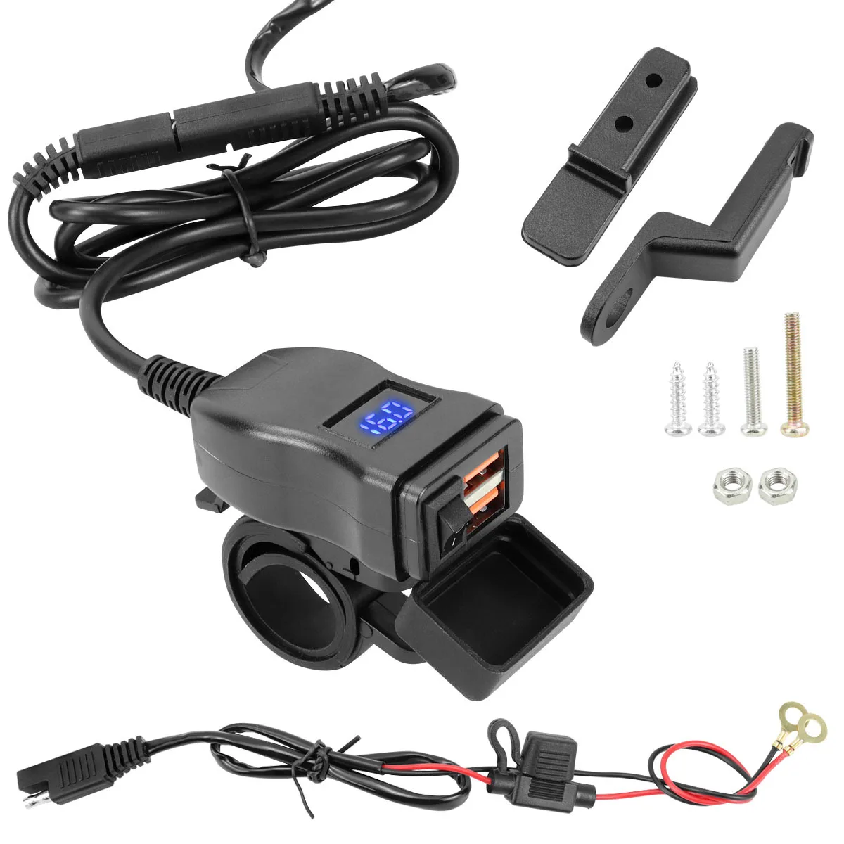 Digital Voltmeter Dual USB Car Charger Waterproof Rated with For qc3.0 Support 5V 3.4A 9V 2A 12V 1.5A Output Modes