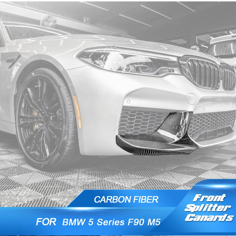 

Передний бампер из углеродного волокна, спойлер, сплиттеры для BMW F90 M5 2018 2019, передний бампер, спойлер, сплиттеры FRP