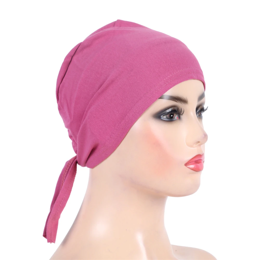 

Jersey Underscarf Women Muslim Inner Hat Hijab Bone Bonnet Turban Islam Headscarf Wrap Lace Up Ninja Cap Headwear Turbante Mujer