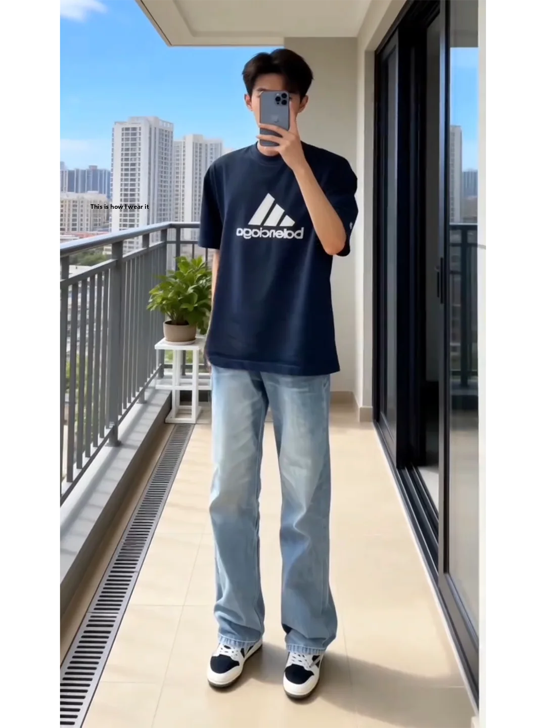 

Light Blue Men's Straight Leg Jeans American Sle High Street Vibe CleanFit Slim Knife Flared Pants Casual Wear for All Seasons