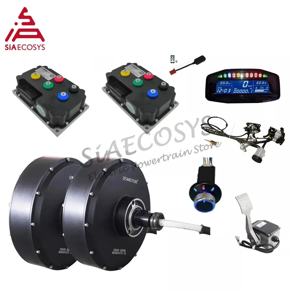 QS MOTOR 12inch 5000W 72V 90kph Dual Hub Motor Wheel Electric Car Conversion Kit For Electric ATV Car