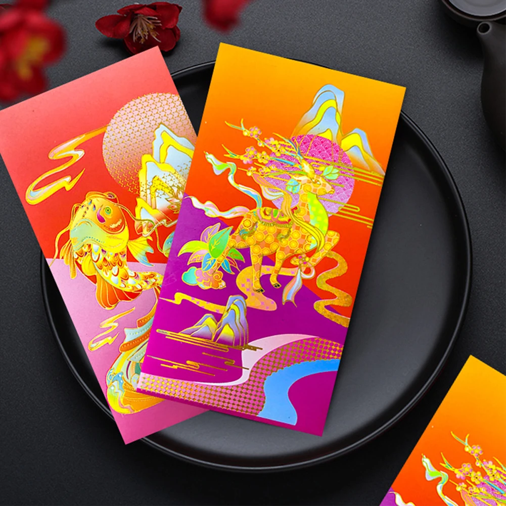 2023 Chinese New Year Red Envelopes Hot Stamping Innovative Red Bag Birthday Party