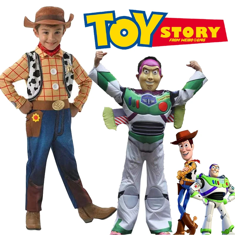 

Костюм для косплея Дисней «История игрушек»: Вуди и Базз Лайтер, детский комбинезон астронавта с крыльями и маской, боди для Хэллоуина и рождественских вечеринок