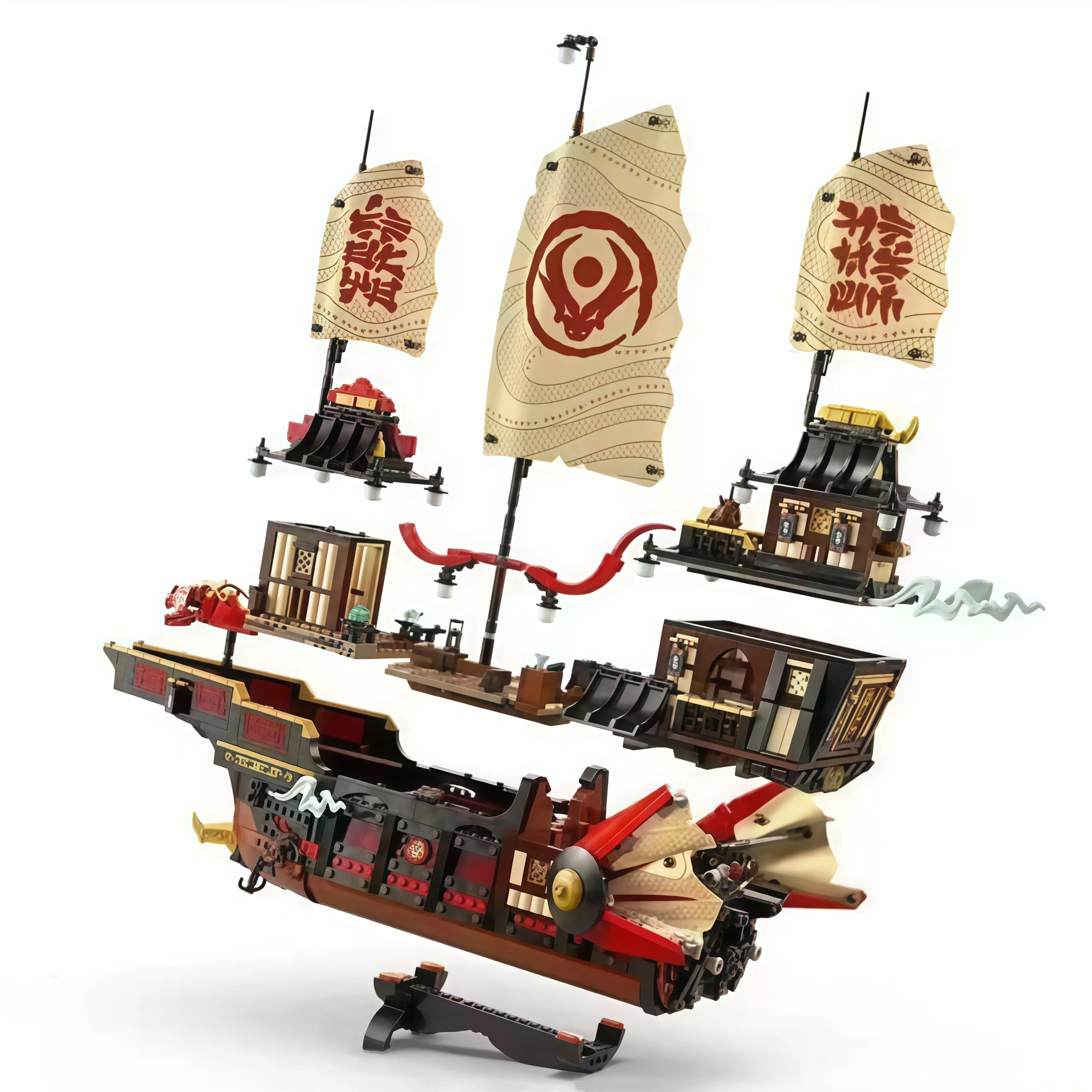 Novo 2026 Blocos de Montar Clássicos de Navio à Vela com Tema de Templo |   Brinquedo de Montagem com Blocos Interligados |   Presente de Natal Perfeito