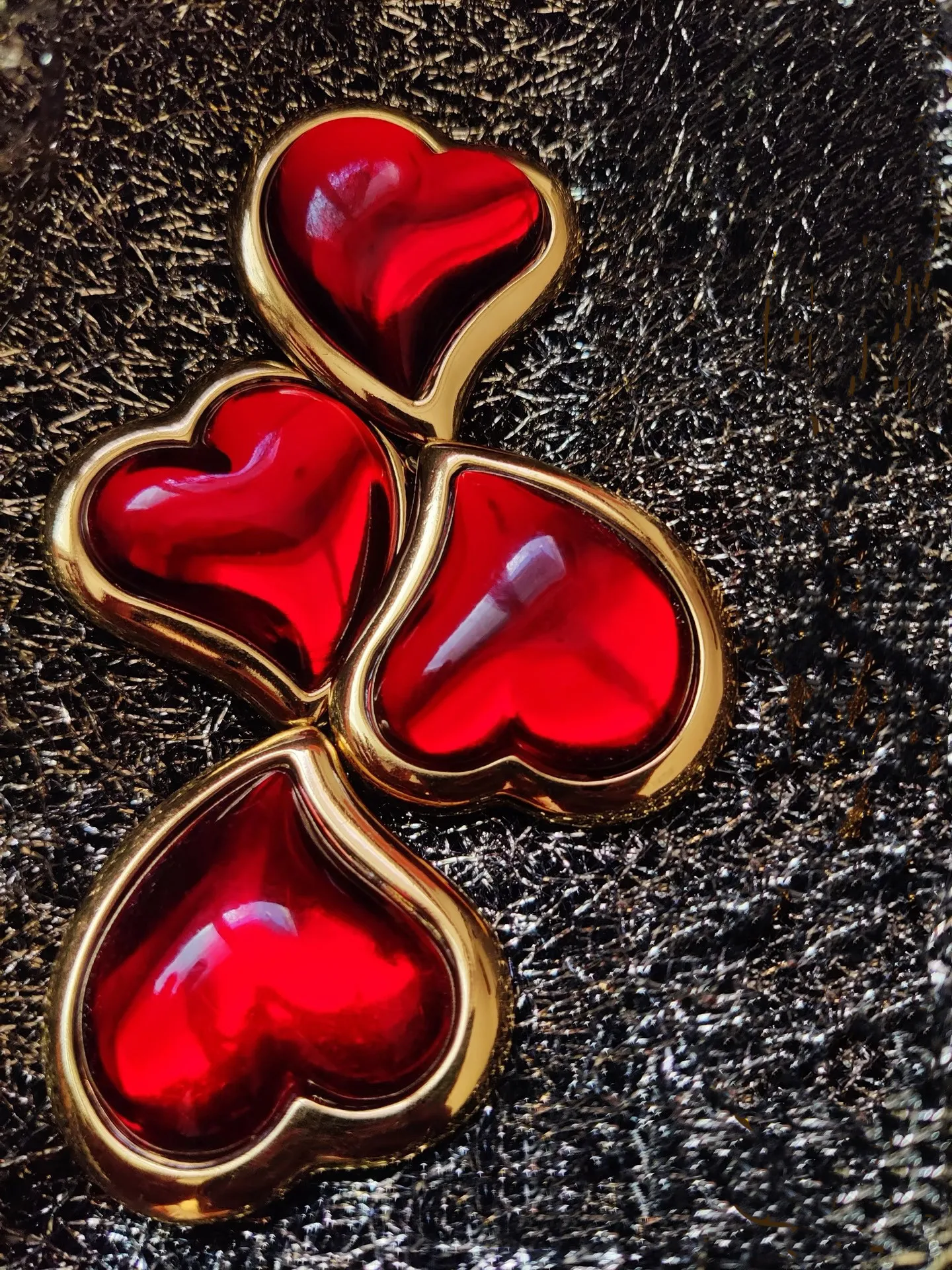 2026 Europe Vintage Brand Red Heart Ear Clip Earring Women Charm Luxury Jewelry Trend