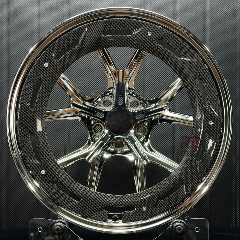 Deep Concave Forged Carbon Fiber Wheels 19 20 21 22 24 26 Inch Wheels Alloy 5x114.3 5x112 5x130 Car Wheels  with Aero Disc