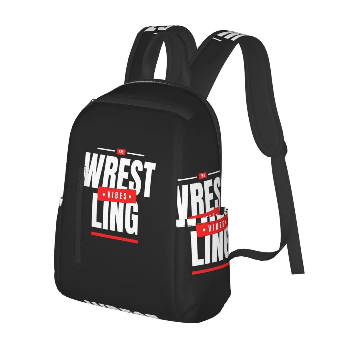 Pro Wrestling Vibes Student Backpack School Bag Hiking Travel Daypack for Men Women Bookbag Shoulder Bags