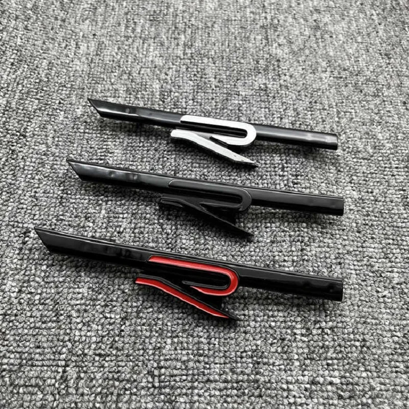 ABS GTI R Logo Car Front Grill Auto Emblem Replacement Badge Sticker Accessories For Volkswagen VW Golf 8 Rline MK 8 Polo Touran