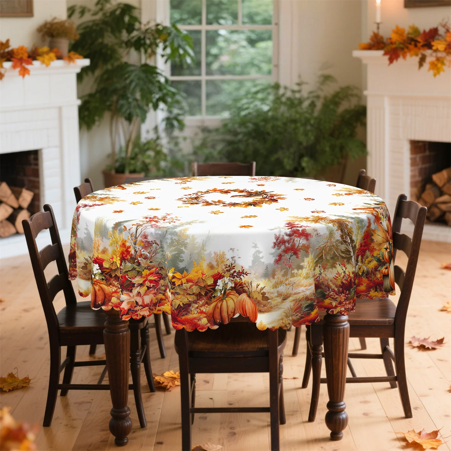 Pumpkin leaf tree dwarf autumn tablecloth - 1 pack - suitable for indoor and outdoor use for Thanksgivingzyc