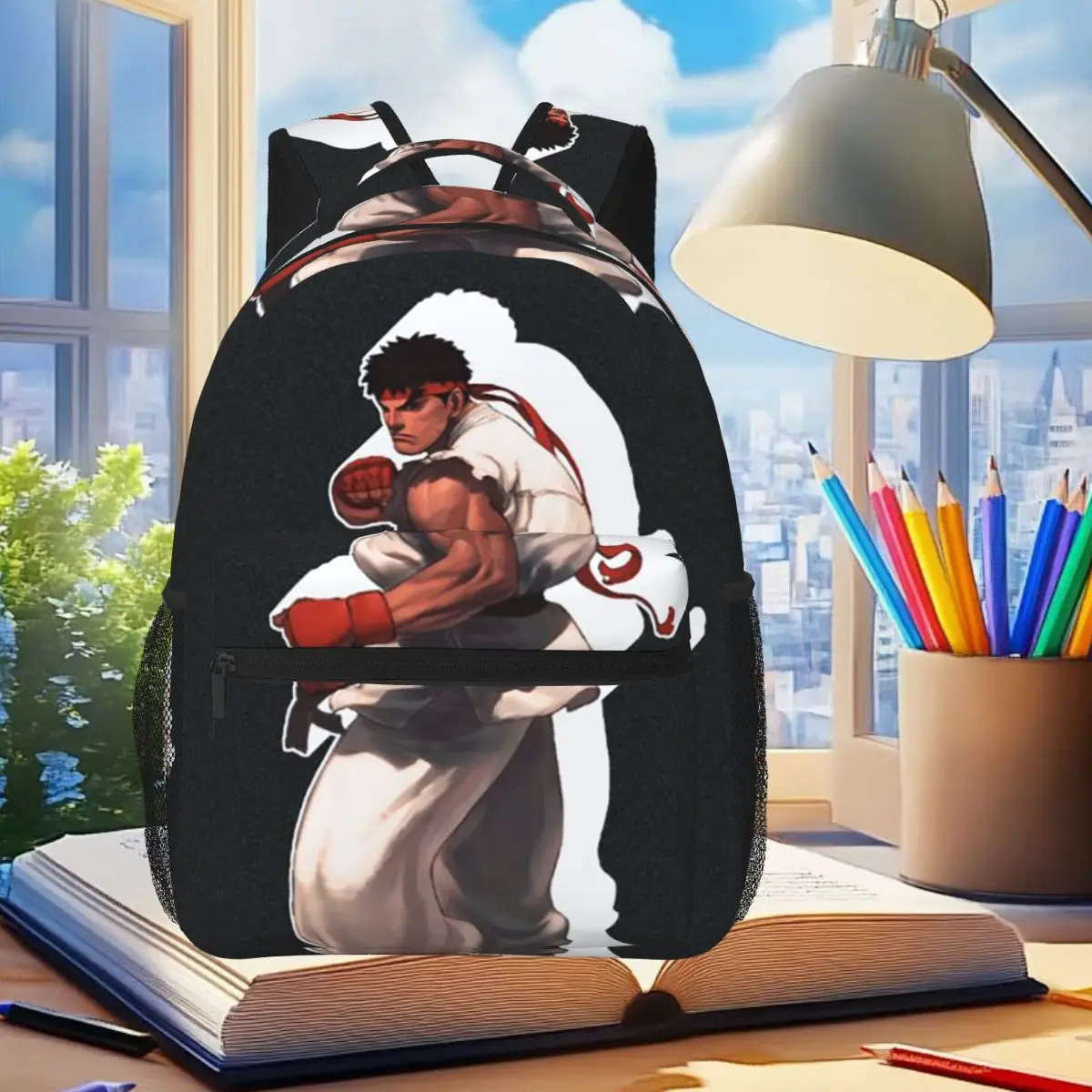 Ryu Street Fighter II Turbo Hyper Fighting Backpack Student Boys Girls BookBag Children School Bag Shoulder Bags for Men Women