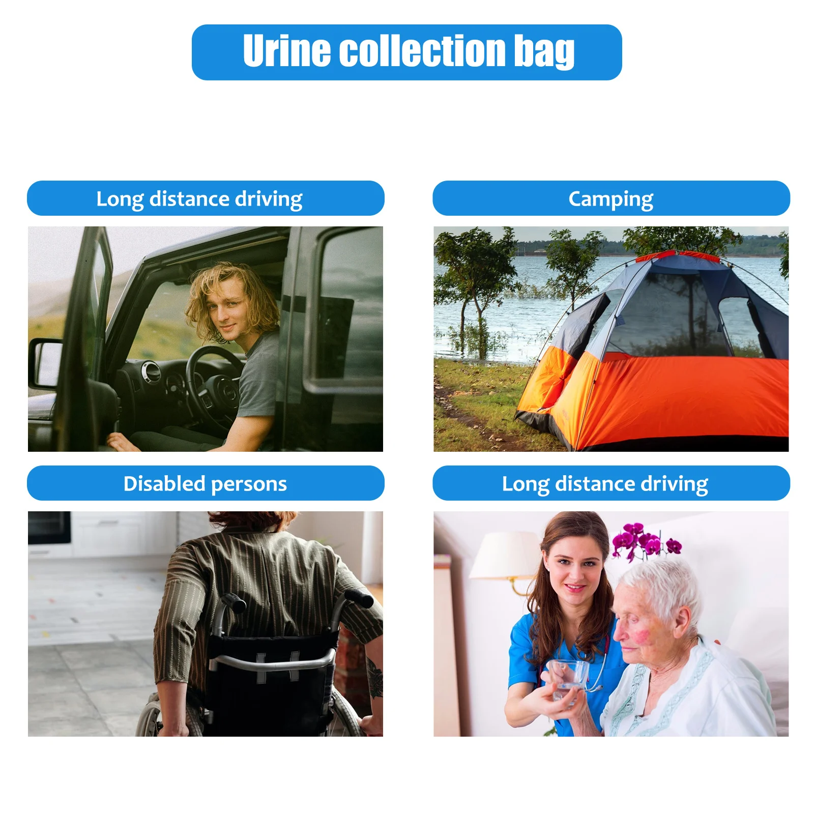 

1 Set Disposable Urine Bag For Male Portable Urinary Drainage Bag Leak Resistant Hygienic Odorless Elderly Men Potty Training