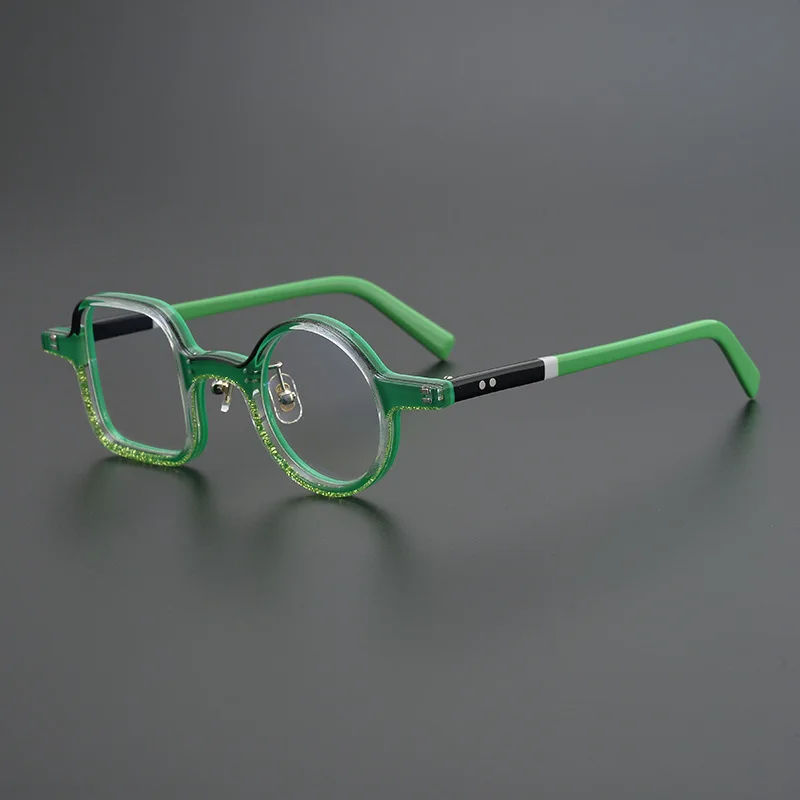 Color Glasses Frame for Men and Women, A Round Personality, Antique Face with Myopia and Blue Light Discoloration Prevention.