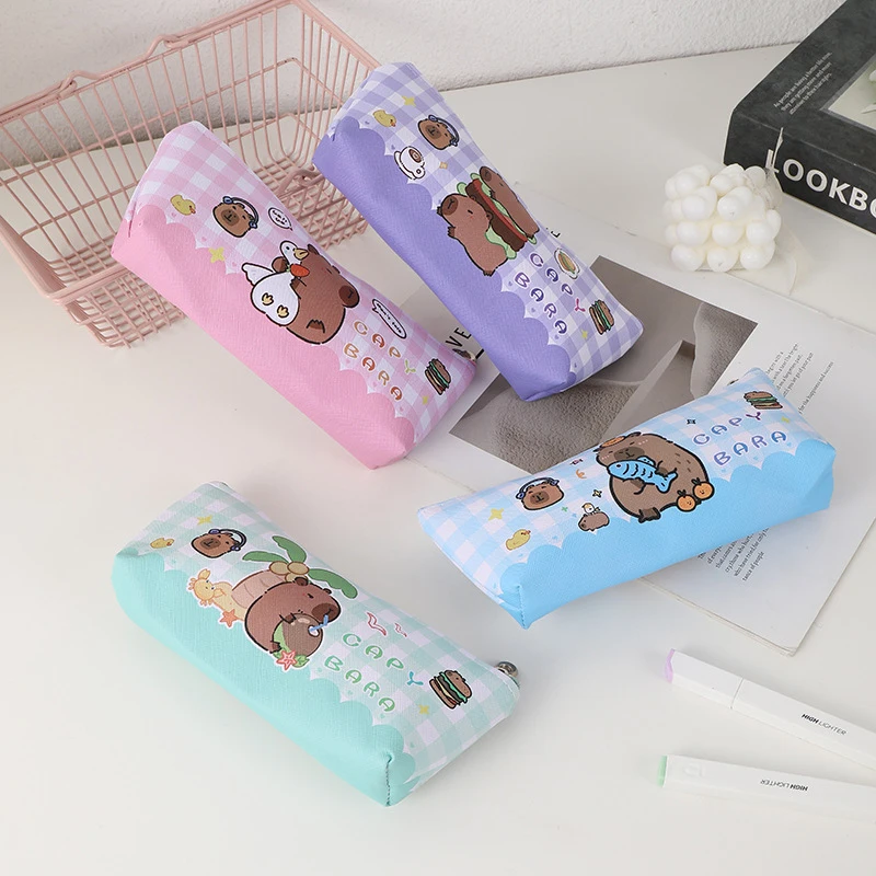 Cartoon Capybara Pen Bag High Appearance Student Stationery Bag Cute Pencil Case Fashion Mini Stationery Storage Bag Gifts