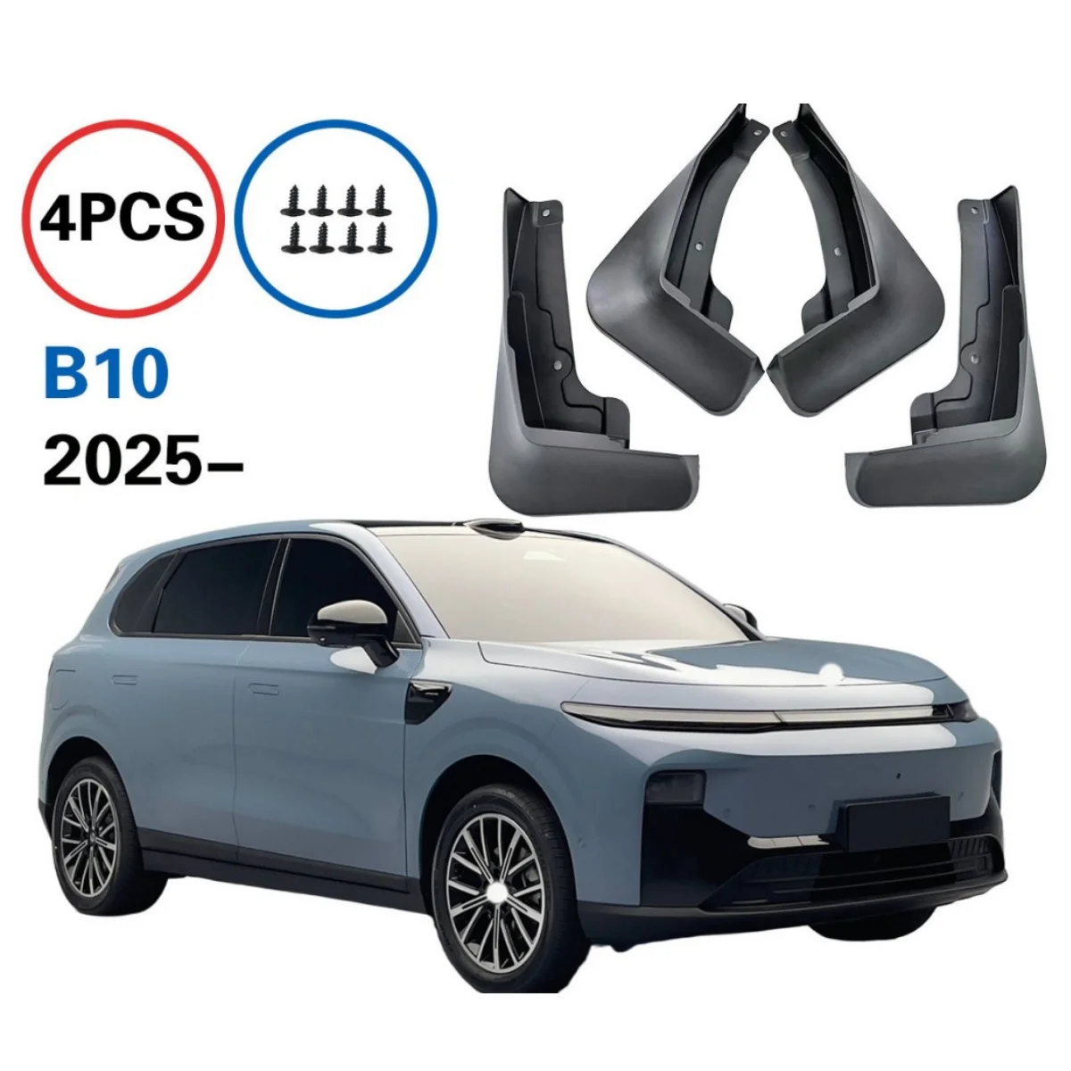 4Pcs Front Rear Wheels Fender MudFlaps For Leapmotor B10 2025 2026 Thickened PP Mudguards Mud Flaps Splash Guards