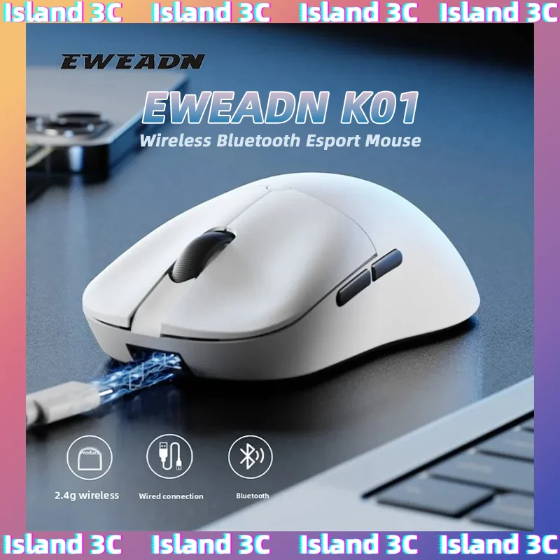 

EWEADN K01 Wireless Bluetooth Mouse Tri-Mode 26000DPI Dazzle Lightweight Gaming PC Laptop Gamer Esports Office Accessories Gifts