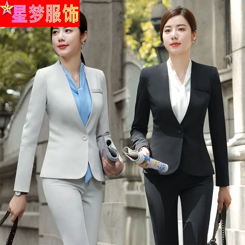 1872 Long Sleeve Boutique Women's Clothing Business Suit Office Temperament Office Suits plus Size Suit White Collar Business Fo