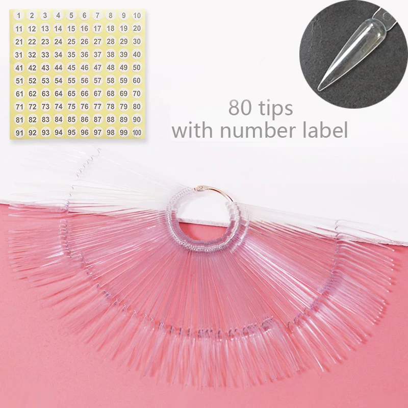 80/50/20 Stuks Nail Display Sticks Nail Swatch Valse Nagel Tips Nagel Gel Polish Praktijk Clear display Board Voor Nail Art Gereedschap