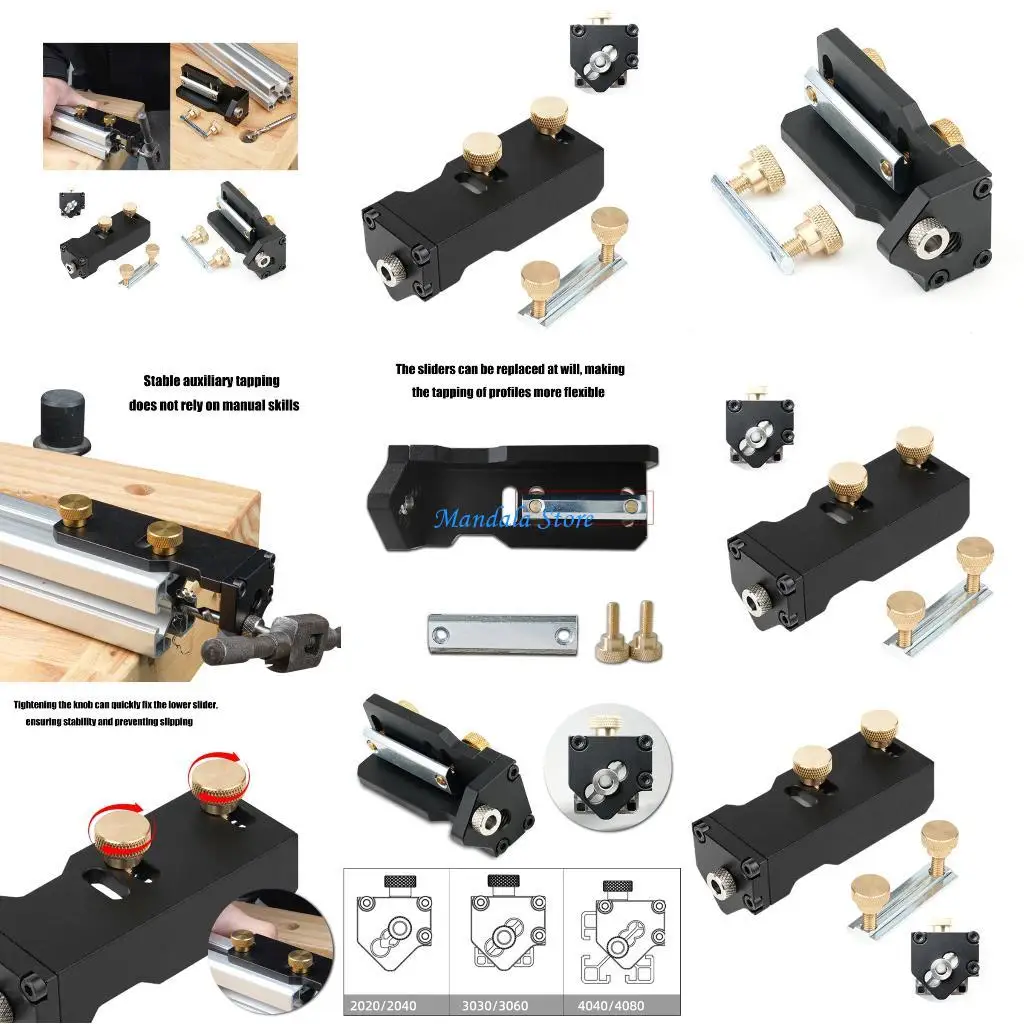 

U2JC Professional Tapped Alignment Jig Tool Compatibles with 20/30/40 Aluminum Profile Internal Thread Machining Guide Tool