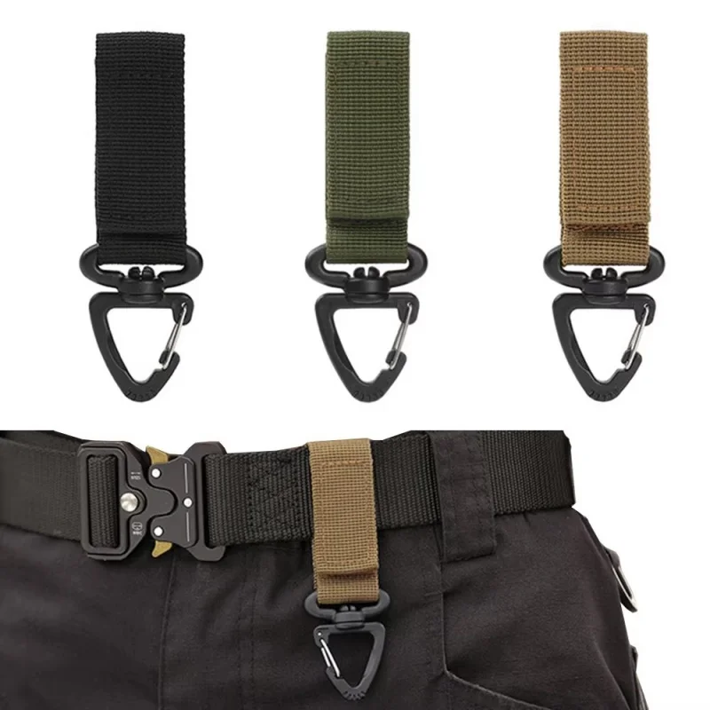 1-4pcs Outdoor Camping Nylon With Keychain Tactical Backpack Triangular Backpack Clip Hook And Loop Climbing Tool