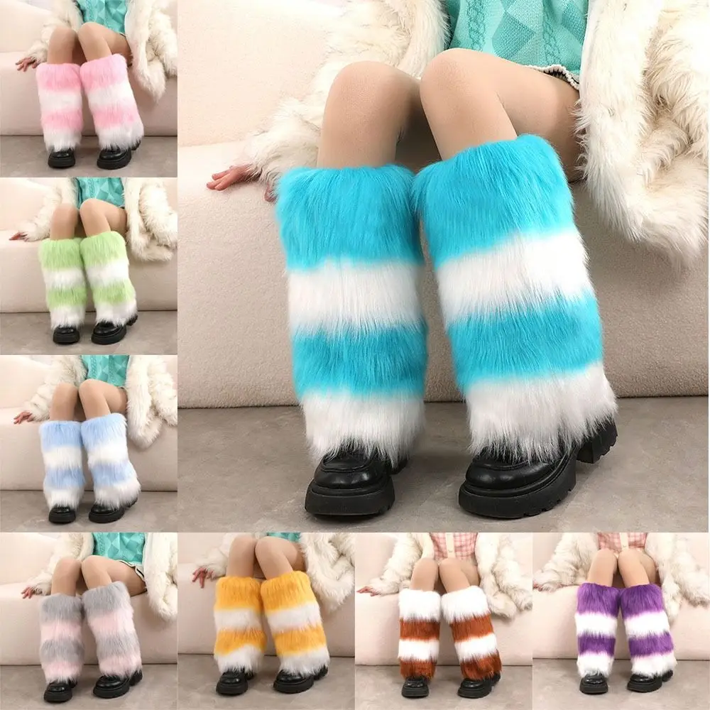 Faux Fur Faux Fur Leg Warmers Elastic Openings Warm Fluffy Leg Warmers Comfortable Soft and Fluffy Leg Covers Winter Wear