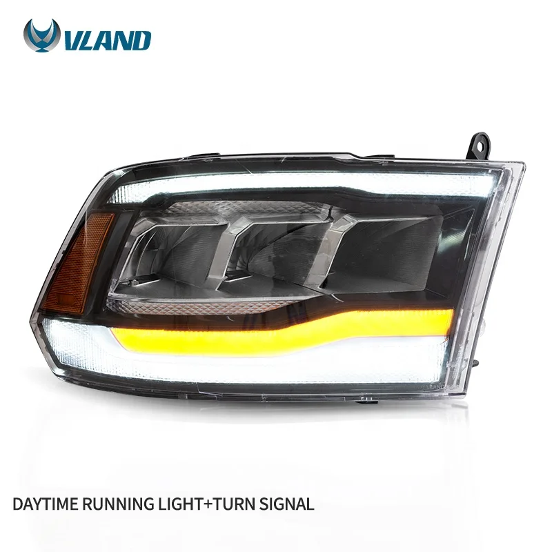 

VLAND Wholesales 2009-2021 Sequential Turn Signal RAM1500 LED Car Head Light Front Lamp 2009-2018 for DODGE RAM1500/2500/3500