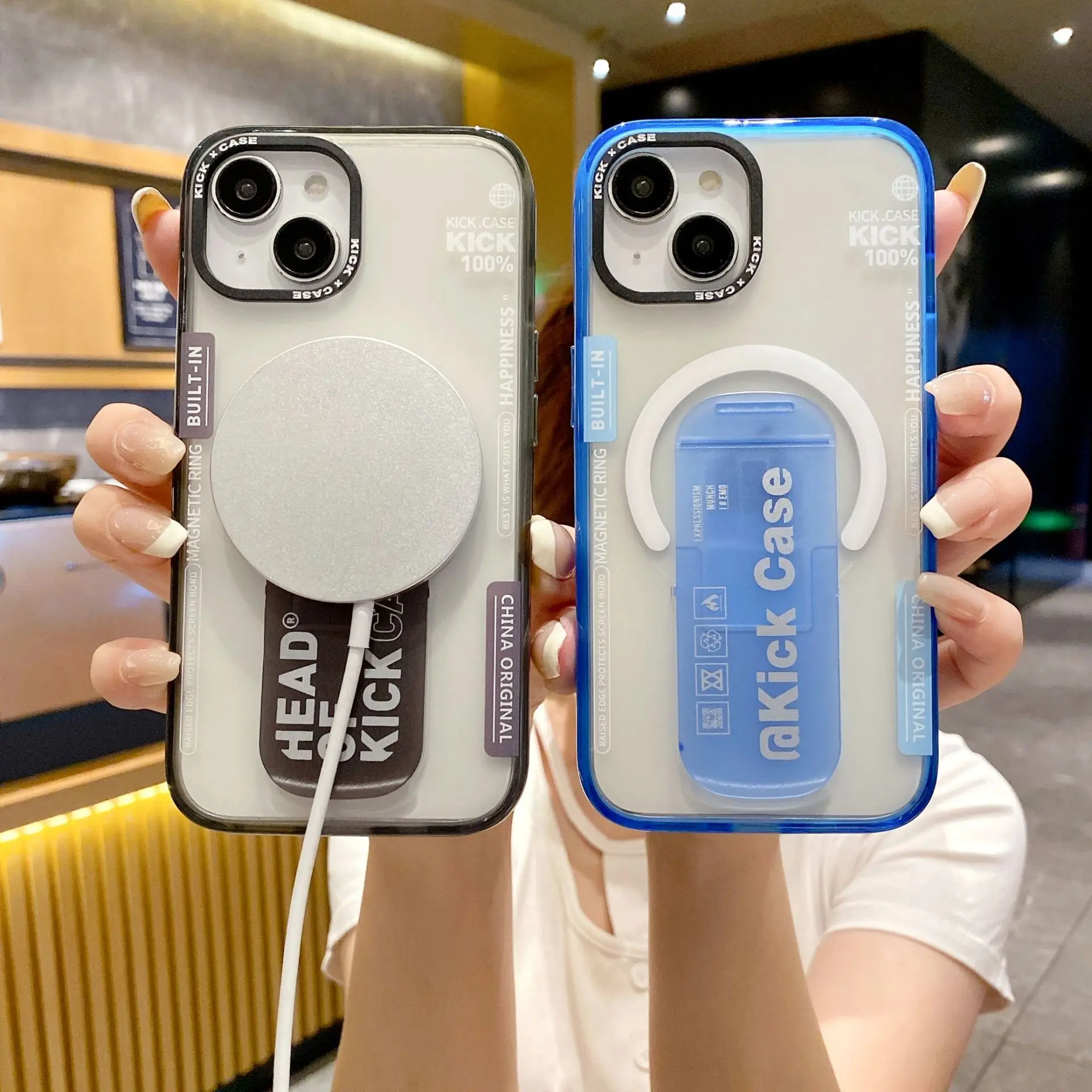 Custodia Push-pull stand Matte skin-feeling per iPhone 15 Pro Max custodia magnetica di alto livello per iPhone 15 Pro 14 Pro Max