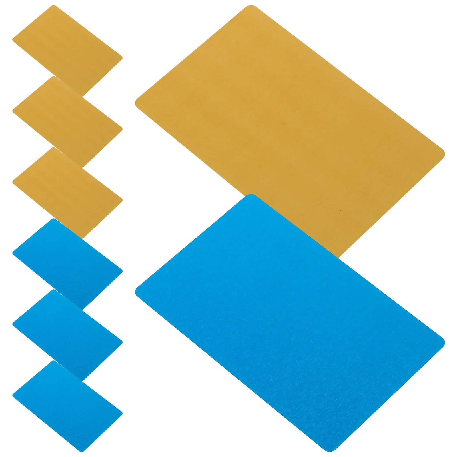 STOBOK 8Pcs Metal Business Cards Blank Name Cards for Engraving and Sublimation Printing