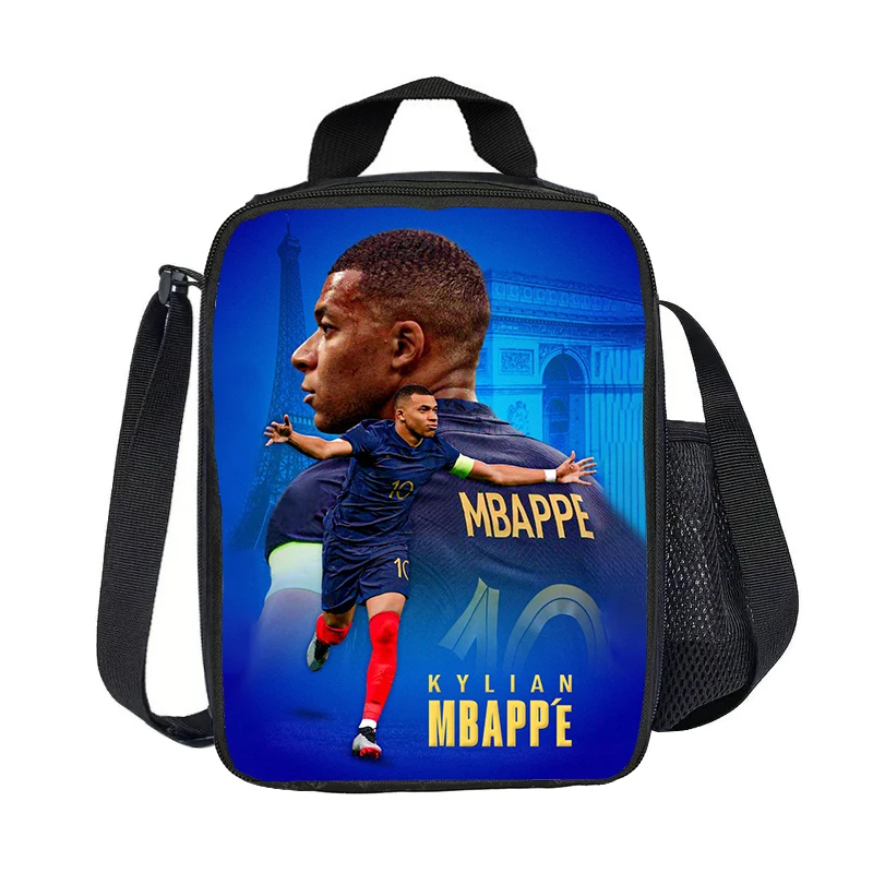 M-Mbappe Thermal Bag Football Star Insulated Lunch Bags Lunch Container Leakproof Tote Lunch Box Sports Food Storage Bags