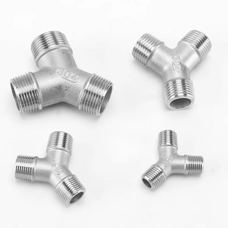 304 Stainless Steel Male Thread Y-type Tee Fitting Water Distributor Male Thread Water Pipe Joint Accessories