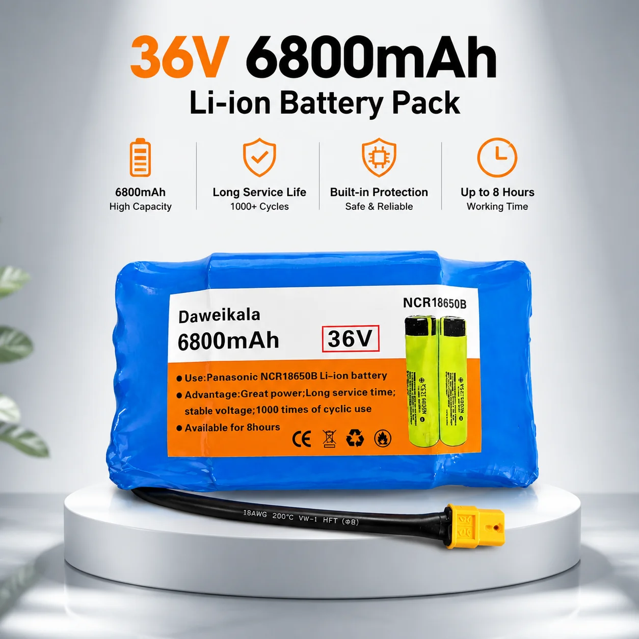 36V 6800mAh 6,8Ah Hochwertiger Lithium-Ionen-Akku für Elektrisches Selbstansaugendes Hoverboard-Einrad, Erstklassige Qualität