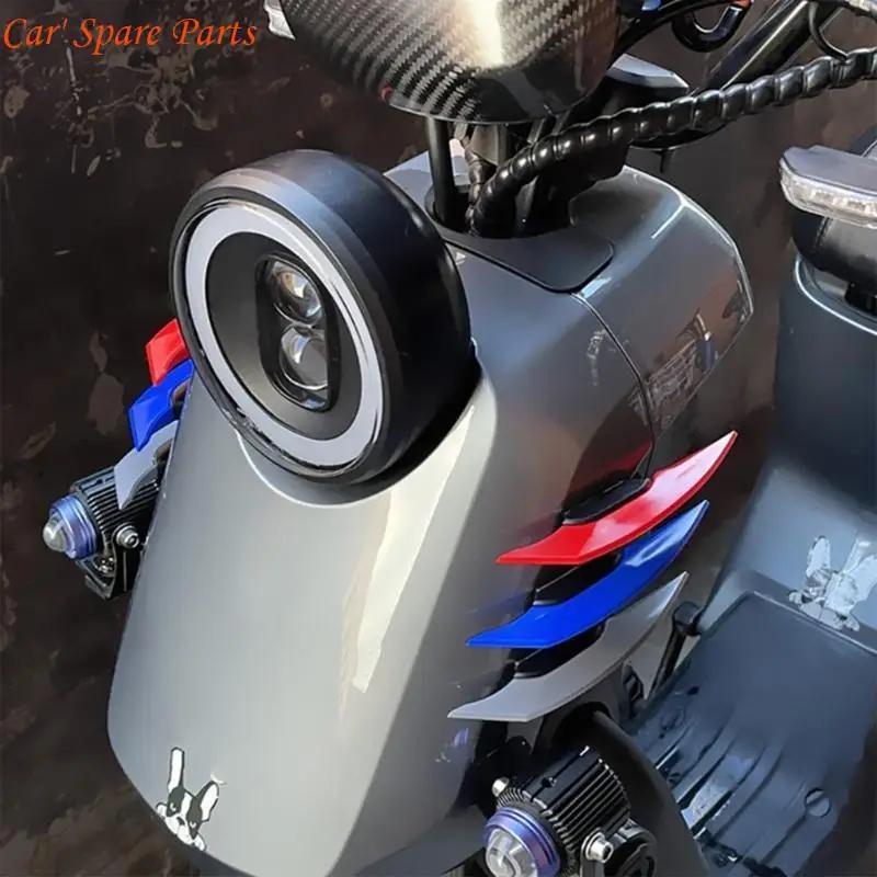 Y4ua 2 peças spoiler lateral dianteiro da motocicleta winglets aerodinâmicos adequados para scooters elétricos elegante e