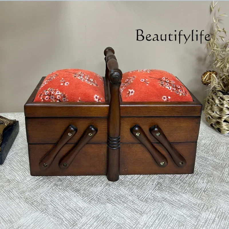 BJ H Medieval Jewelry Sorting Storage Box Display Case Decoration Desktop Storage Box Household Sewing Box