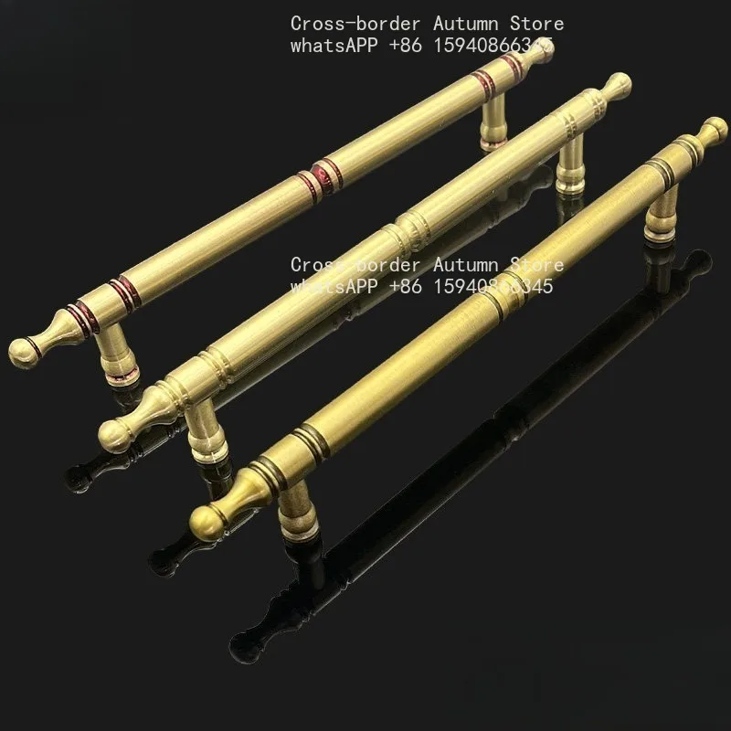 Brass cabinet door handle, modern simple Chinese light luxury cabinet drawer French wardrobe handle