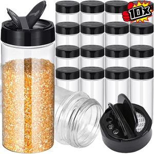 10/1 Bouteille d’épices transparentes Salière Salière Bocaux d’assaisonnement en plastique pour barbecue Boîte à condiments Maison Poudre de cuisine Boîte de rangement 6 meilleures épices de vente - No 5