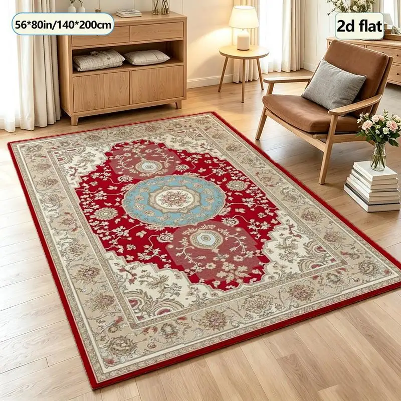 Classic Oriental Floral Pattern Carpet Non-Slip Rug Indoor Home Living Room Floor Decoration