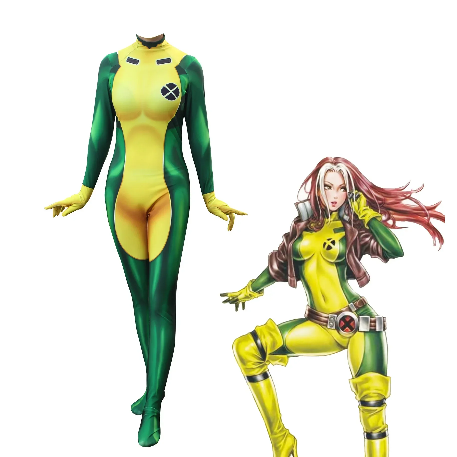 

New 3D Printing Movie X Rogue Cosplay Costume Adult Kids Men Zentai Bodysuit Suit Jumpsuit Halloween Party Costume Women Girls