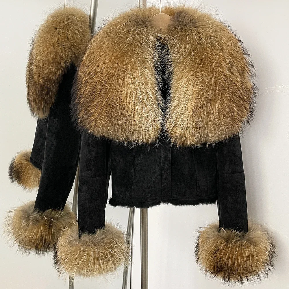 Reality Pelz Jacke Wildleder Fuchs Pelzmantel Frauen Neue Herbst Winter Kurze Kleidung Warme Kaninchen Pelz Liner Weibliche Natürliche Waschbären Pelz