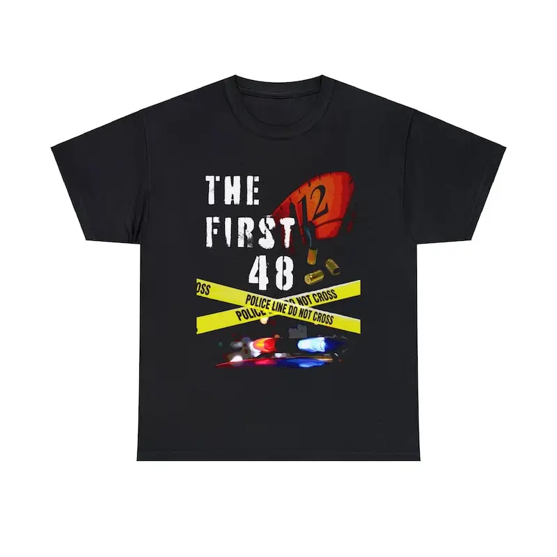 The First 48 retro inspired streetwear graphic A&E television t shirt