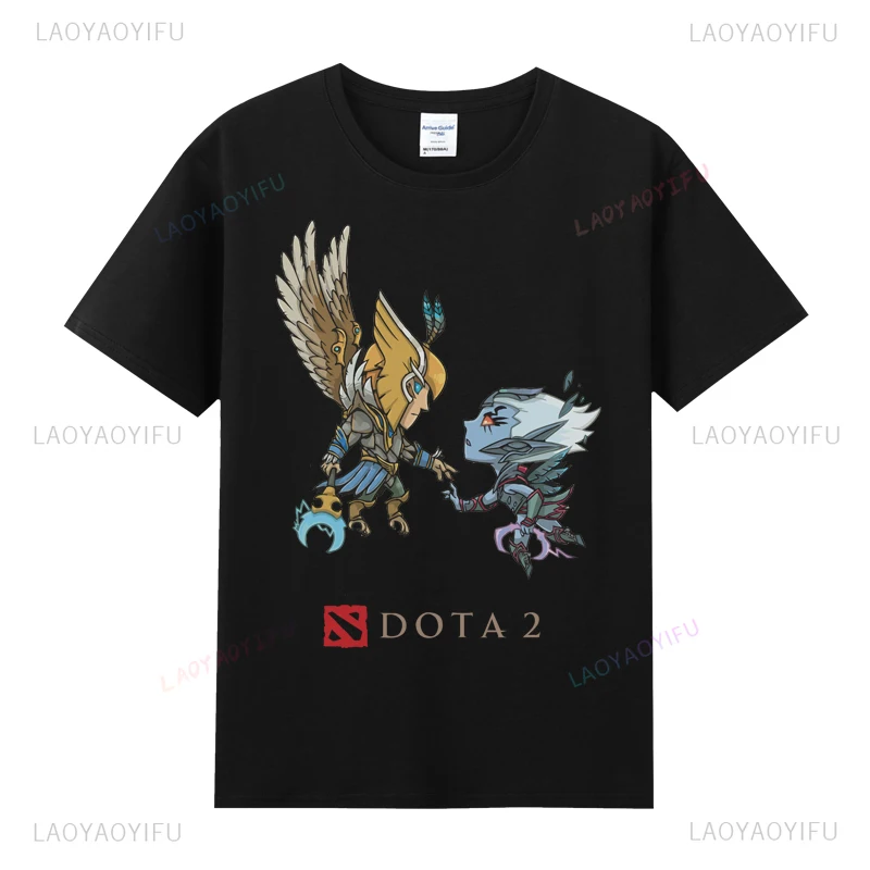 Dota 2 Camiseta Game TShirt Homme Femme Coton Col Rond Vintage Classique Amusant Décontracté Promo Nerd Gamer Streetwear T-shirts graphiques